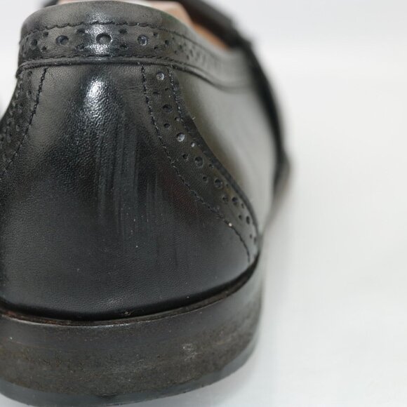 VTG Cole Haan Mens Loafer Size 9.5 D Black Leather Kiltie Shoe American Handsewn main image 9